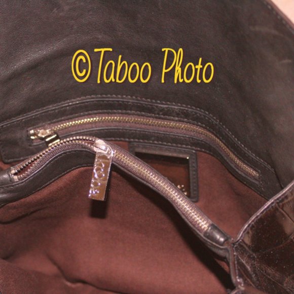 kooba Brown leather Small handbag Chain Shoulder Bag Purse Reptile Crocodile - Picture 5 of 6